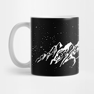 Minimalist snowy mountains Outdoor Explorers Hiking Adventure Mug